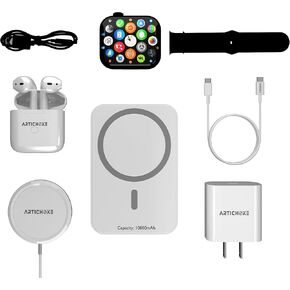 Artichoke 8-in-1 Tech Gadget Kit | Electronics Tech Gadget Gifts for Men - Power Bank 10000mAh, Smart Watch, TWS Earphones,