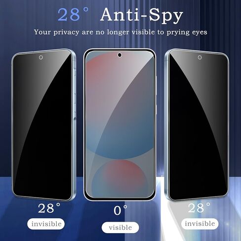 [2+2] Privacy Screen Protector for Samsung Galaxy S24 FE, 2* Anti-Spy Tempered Glass Film + 2* Camera Lens Protector, 3D Full Coverage, 9H Hardness, Upgrade Edge Protection, Easy Installation, Bubble Free in Kuwait