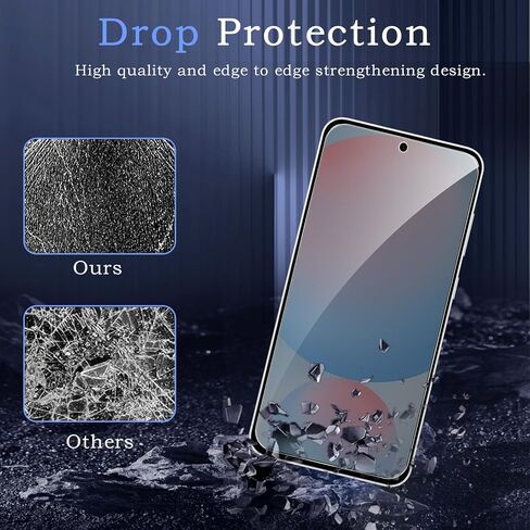 [2+2] Privacy Screen Protector for Samsung Galaxy S24 FE, 2* Anti-Spy Tempered Glass Film + 2* Camera Lens Protector, 3D Full Coverage, 9H Hardness, Upgrade Edge Protection, Easy Installation, Bubble Free in Kuwait
