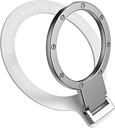 حامل حلقة الهاتف لخاتم Magsafe - فائق الرقيق (0.3 مم) للملصقات Magsafe و Coell Phone Ring Finger Kickstand متوافق مع إكسسوارات iPhone Samsung - Silver in Kuwait