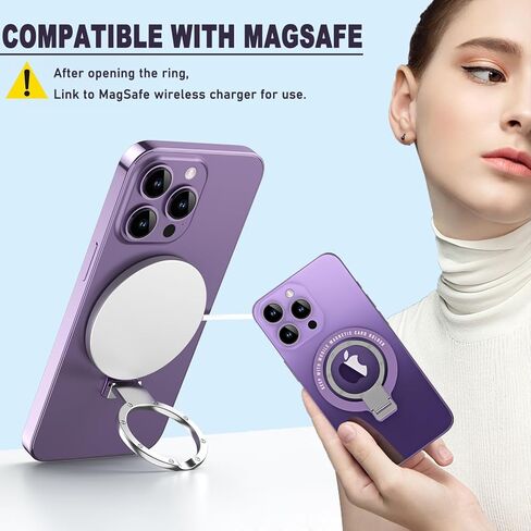 حامل حلقة الهاتف لخاتم Magsafe - فائق الرقيق (0.3 مم) للملصقات Magsafe و Coell Phone Ring Finger Kickstand متوافق مع إكسسوارات iPhone Samsung - Silver in Kuwait