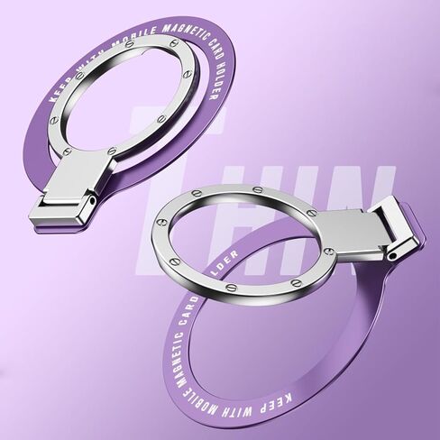 حامل حلقة الهاتف لخاتم Magsafe - فائق الرقيق (0.3 مم) للملصقات Magsafe و Coell Phone Ring Finger Kickstand متوافق مع إكسسوارات iPhone Samsung - Silver in Kuwait