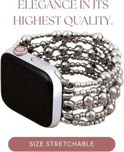 Cape Diablo Compatible With Apple Watch Band for Women - Handmade Gemstone Strap - 49mm 46mm 45mm 44mm 42mm 41mm 40mm 38mm Apple Faces Small - Fits 5.75-6.25 inch wrists, Large - Fits 6.5-7.0 inch wrists in Kuwait