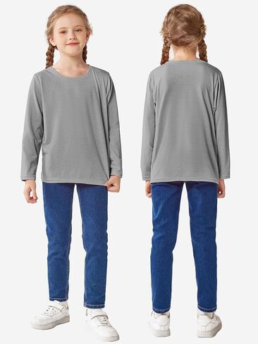 Cooraby 5 Pack Girls Long Sleeve Tees Girls' Soft T-Shirts Kids Basic Crewneck T-Shirts Top for Teen Youth Girls, 2T-16Y in Saudi Arabia