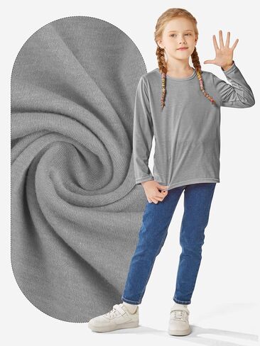 Cooraby 5 Pack Girls Long Sleeve Tees Girls' Soft T-Shirts Kids Basic Crewneck T-Shirts Top for Teen Youth Girls, 2T-16Y in Saudi Arabia