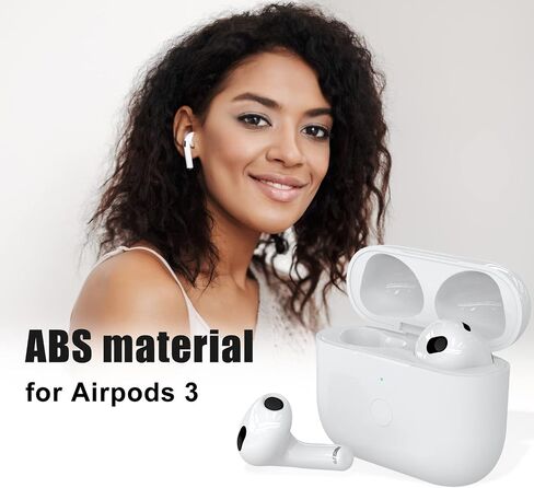 حالة الشحن اللاسلكية متوافقة مع حالة شحن الجينات الثالثة AirPods ، حالة بديلة لغطاء حالة الشاحن Air Pod 3 مع زر مزامنة الاقتران من Bluetooth (غير مدرجة) ، أبيض in Saudi Arabia