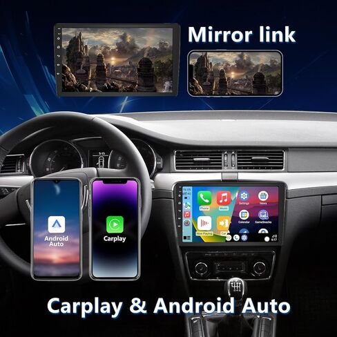 10 بوصة Android 13 Double Din Car Stereo Radio و Car Head وحدة تعمل باللمس تدعم الشاشة اللاسلكية Carplay و Android Auto/GPS Camerigation/SWC/Backup Camera/Bluetooth FM in Kuwait