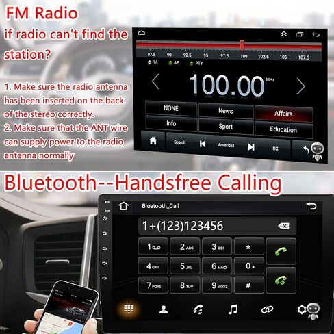 10 بوصة Android 13 Double Din Car Stereo Radio و Car Head وحدة تعمل باللمس تدعم الشاشة اللاسلكية Carplay و Android Auto/GPS Camerigation/SWC/Backup Camera/Bluetooth FM in Kuwait