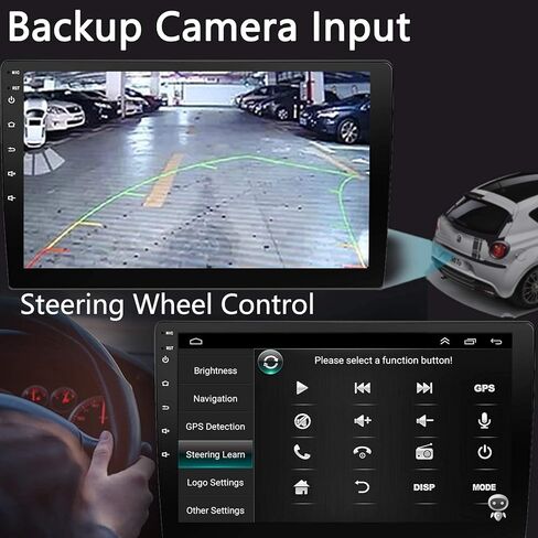 10 بوصة Android 13 Double Din Car Stereo Radio و Car Head وحدة تعمل باللمس تدعم الشاشة اللاسلكية Carplay و Android Auto/GPS Camerigation/SWC/Backup Camera/Bluetooth FM in Kuwait