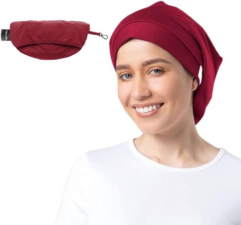 قبعة المطر النسائية Hairbrella Lite للشعر الطويل - قبعة حماية الشعر مقاومة للماء مبطنة بالساتان مع حزام قابل للتعديل | قابلة للطي in Kuwait