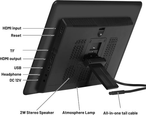 13.3 بوصة 4K Android 11 مشغل فيديو Dual Dual Car مسند للسيارة ، 2G+32G تلفزيون السيارة الخلفية مع WIFI 2.4G/5G ، ودعم شاشة مسند السيارة رابط الاتصال اللاسلكي ، HDMI في+OUT/Bluetooth/FM/USB in Saudi Arabia