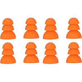 Triple Flange Ear Tips, 8 Pairs Noise Cancelling Triple Flange Eartips Eargels Earpads Ear Tips Gels Bud for Se846 Se535 Se215 and Inner Hole 2.0 to 3.5mm Earbud Orange