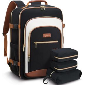 40L Travel Backpack for Women, Carry On Bag Flight Approved, Waterproof Backpack with 3 Packing Cubes, Weekender Personal Item Backpack for Airplane Travel Essentials, TSA Approved