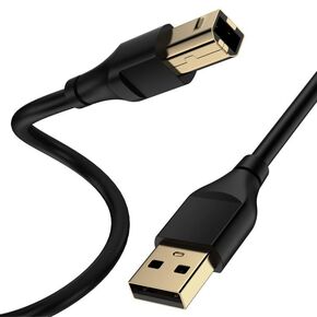 USB Printer Cable 10 Feet USB A to B Printer Cable 2.0 USB B Cable High Speed Scanner Printer Cord for HP, Canon, Brother,Dell, Lexmark, Samsung,Xerox, Piano, MIDI Controller Computer