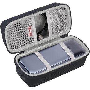 BOVKE Carrying Case for Anker 737 Power Bank (PowerCore 24K) Portable Charger 24,000mAh 3-Port 140W Anker 737 Travel Bag, Extra Mesh Pocket for Anker 737 Battery Charging Cables, Black (Case Only)