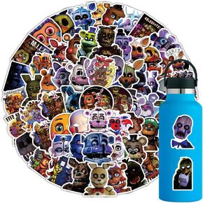 104 Pack FNAF Stickers Five Nights at Freddy's Game Stickers for Water Bottles Laptop Sticker，Gifts Cartoon Stickers，Vinyl Waterproof Sticker for Bumper，Water Bottles，Hard hat，Car Decal