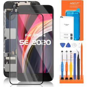 for iPhone SE 2020 Screen Replacement for iPhone 8/SE 2nd Generation LCD A2275 A2298 A2296 Screen with Home Button with Ear Speaker Front Camera Full Repair Kit (White)