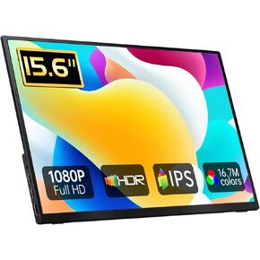 شاشة محمولة ، 15.6 بوصة FHD Ultra Slim Travel Monitor مع Kickstand & Smeters ، وشاشة خارجية للكمبيوتر المحمول ، MAC ، Xbox ، PS5/4 in Kuwait