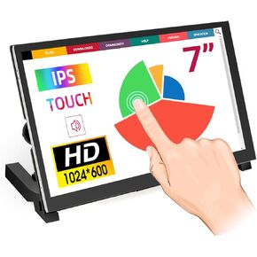 ELECROW for Raspberry Pi Screen 7 Inch Touchscreen 1024x600 Portable Monitor Compatible with Raspberry Pi 5 4 3 Banana Pi Jetson Nano Laptop Computer