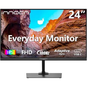 INNOCN 24 Inch Full HD 1920 x 1080p Ultra Thin Gaming Office Computer PC Monitor 100Hz, FreeSync Technology, 99% sRGB, USB Type C, HDMI, DP Ports, Tilt Adjustment, Black