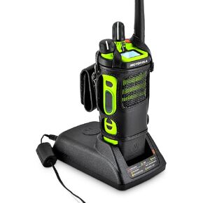 Turtleback Radio Holster for Motorola APX6000XE – Durable Leather Radio Holster with Heavy-Duty Ratcheting 2.25" Belt Loop – All-Button Access
