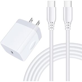 USB C Fast Samsung Charger Box 6ft C to C Cord for Galaxy S25 Ultra S25 Plus A16 5G A14 5G,A15 A25 A13 A54,A24 S24 FE S23 A03s A53 A23 S22 S21 S20,20W Wall Android Phone Block Type C Charging Cable