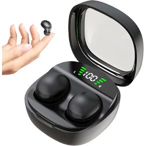 Mini Earbuds. Invisible, Ultra-Thin Bluetooth 5.3 Sleep Earbuds for Small Ear Canals. Side Sleepers, Work, Sports (Black)