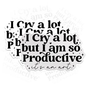 Set 3PCS - I Cry A Lot But I Am So Productive Its an Art Sticker Saying Cute New Album Era Lyrics Music Quote Song 2" Waterproof Vinyl Sticker for Laptop Water Bottle Phone Case (2 Inches)