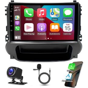 9 inch Android 13.0 Car Radio Stereo for Chevy Malibu 2011-2015 Double Din HD Touch Screen Car Audio Multimedia Receiver with CarPlay & Android Auto GPS Bluetooth Wifi AHD SWC Backup Camera Mic, 2+32G