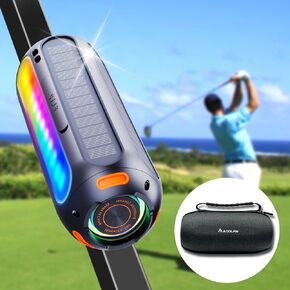 Solar-Powered Magnetic Bluetooth Speaker with Storage Case, RGB Colorful Light Golf Cart Speaker 5000mAh, 20W Hi-Fi Sound Portable Golf Speaker for Golf Cart Accessories, Golf Gifts for Men