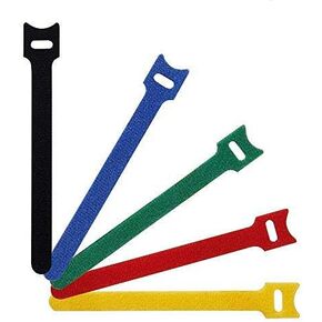 60 Pcs Reusable Fastening Adjustable Cable Ties Wire Management, Microfiber Cloth 7-Inch Hook and Loop Cord Ties