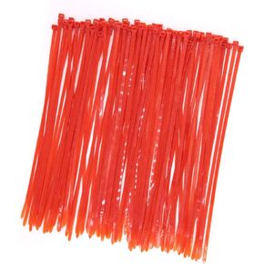 Strong 12 Inch 100 Pieces Red Color Zip Ties, Durable 50 LBS Festival Decoration Fastening Cable Ties, Handheld Easy to Use Electric Cord Management Wire Cable Ties, Outdoor