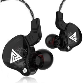 Qkz ak6 Gaming Earbuds with mic,Universal 3.5mm HiFi Sport Headphones in Ear Earphone for Running with Microphone Headset Music Earbuds (with mic, Black)