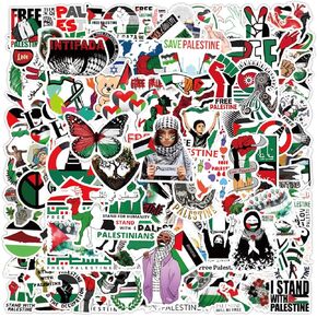 110Pcs Free Palestine Stickers, Vinyl Waterproof Arab Stickers, for Laptops, Phones, Skateboards, Water Bottles and Luggage Adult Teens