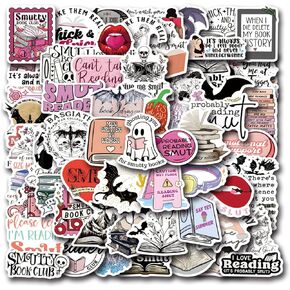 60Pcs Smutty Book Stickers for Kindle Smut Stickers,Funny Smutty Book Stickers,Bookish Stickers Vinyl Laptop Computer Phone Water Bottle Stickers Pack (60-C)