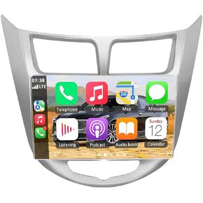 9" Android 13 Wireless CarPlay Android Auto Car Radio for Hyundai Accent 2010-2016/REIAN 2010-2012/VERNA 2014, 2+32G TouchScreen Double Din Car Stereo with WiFi Bluetooth FM RDS GPS Navigation DSP SWC