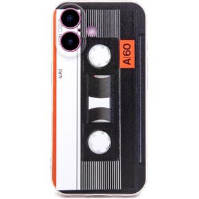 علبة الهاتف متوافقة مع iPhone 16 ، شريط الكاسيت الرجعية 80s من النوع الخلفي لليس