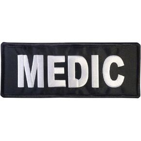 Medic Big XL 10x4 inch EMT EMS Paramedic Vest Tactical Embroidered Nylon Touch Fastener Patch