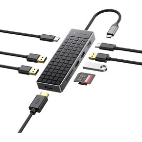 Yottamaster USB C Hub Hdmi Adapter, 9 in 1 USB C Hub Multiport Adapter with HDMI, USB A 3.0, USB C 3.0, SD/TF Card Reader, 100W PD, Compatible with Type C Laptop Devices