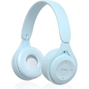 Upgraded Hybrid Noise Cancelling Headphones with Transparent Modes Wireless Bluetooth with Mic Deep Bass Soft-Earpads Hi-Fi Audio Comfortable Fit Long Playtime for Home Office Travel Over Ear Blue