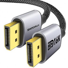 16K DisplayPort Cable 10FT [16K/8K, 4K@240Hz 165Hz 144Hz, 2K@240Hz] DP 2.1 Cord 48Gbps HDR10 HDCP DSC Display Port Cable for FreeSync G-Sync Gaming Monitor 4090/7900 Graphics Card PC