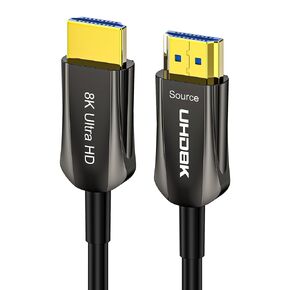 8K Fiber Optic HDMI Cable 30FT, HDMI 2.1, 48Gbps Ultra High Speed, 8K@60Hz 4K@120Hz, Unidirectional Active HDMI Cord (30FT)