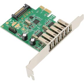Dilwe PCIE to USB Expansion Card 6 Ports, 480Mbps USB2.0 PCI Express Expansion Card USB Card for Desktop PC, for 10, 8.1, 8, 7, XP, Vista