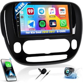 2+64G Android 13 Car Stereo for Kia Soul 2014-2017 with Wireless CarPlay Android Auto, 9“ IPS Touchscreen Radio with WiFi GPS Mirror Link FM RDS Bluetooth SWC EQ + Backup Camera