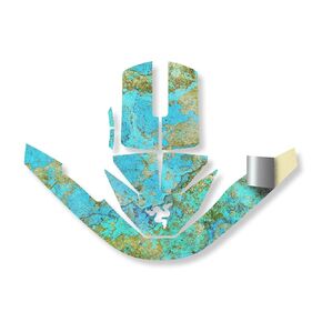 Glossy Glitter Mouse Skin Compatible with Razer Viper V3 Pro - Teal Marble - Premium 3M Vinyl Protective Wrap Decal Cover - Easy to Apply | Crafted in The USA by MightySkins