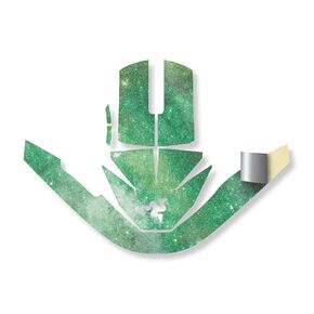 Glossy Glitter Mouse Skin Compatible with Razer Viper V3 Pro - Green Stars - Premium 3M Vinyl Protective Wrap Decal Cover - Easy to Apply | Crafted in The USA by MightySkins
