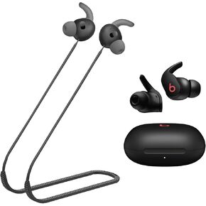 Compatible with Beats Fit Pro Strap, Sports Silicone Earbuds Lanyard, Anti Lost Fit Pro Straps Accessories, Anti-Lost Neck Rope Cord Soft, Running Holder Connector, (Black)