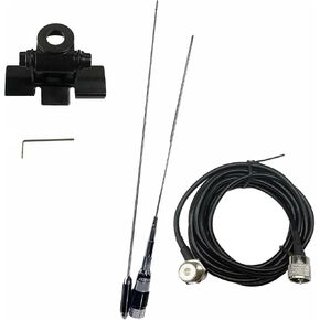 10 Meter Radio Antenna 28.8MHZ with Lip Mount Fixed Bracket Car Radio, Two Way Radio Antenna PL259 Male to SO239 Female Extension W/16.5ft RG58 Pure Copper Coaxial Cable