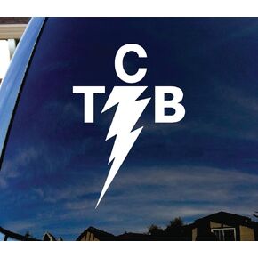 SoCool - TCB Elvis - Vinyl 4" tall (color: WHITE) decal laptop tablet skateboard car windows sticker