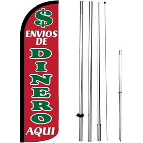 ENVIOS DE Dinero AQUI Windless Swooper Flag Kit 15' Feather Banner Sign rz-h L